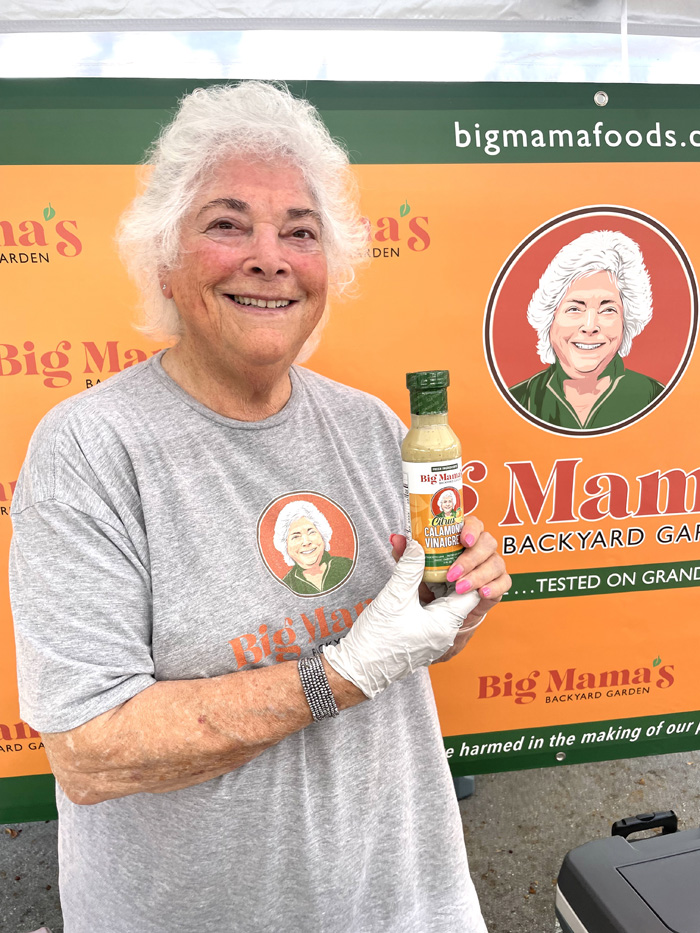 Big Mama presents her Citrus Calamondin vinaigrette at the Pinecrest Farmer's Market