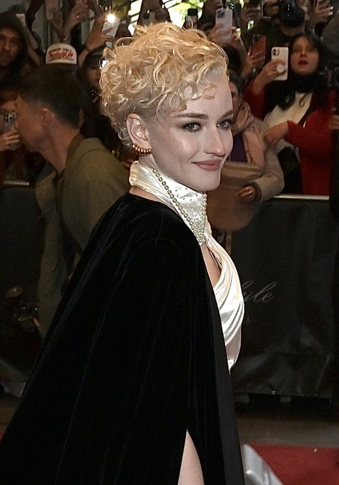 Actress Julia Garner at Pre-MET gala departures from the Carlyle hotel in New York City