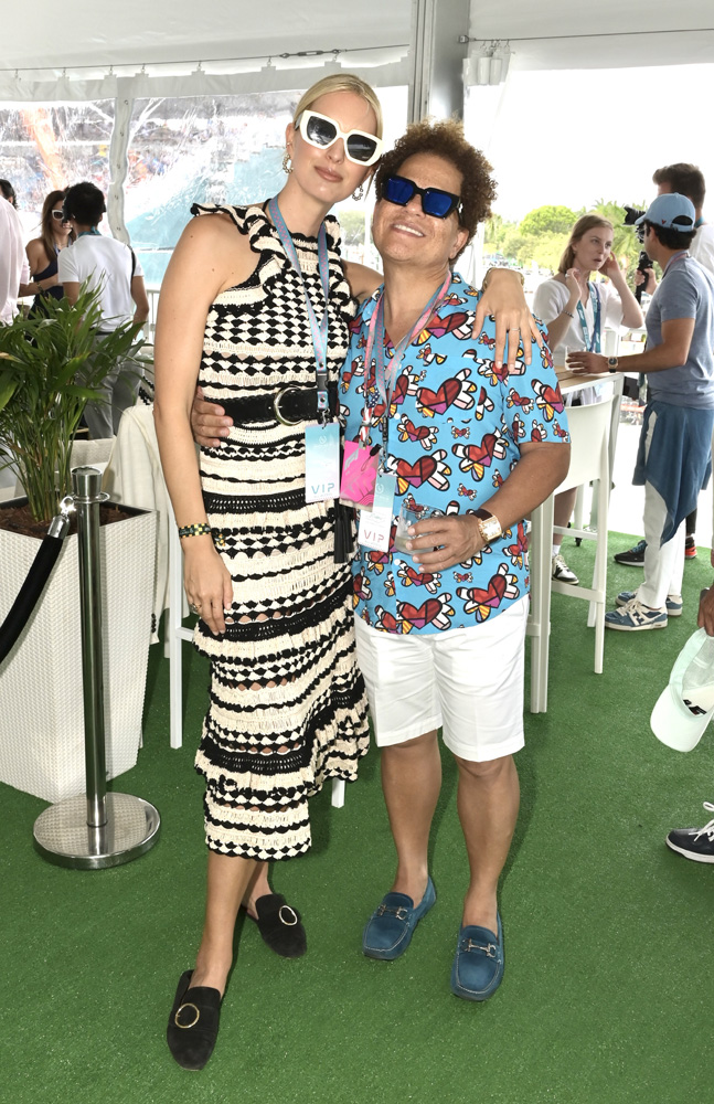 Karolina Kurkova and Romero Britto at the Trophy House at F1 races at the Hard Rock Stadium