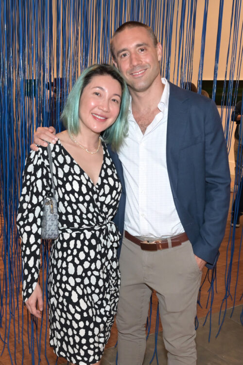 Alex Peters and Shasa Hu at the opening exhibition of “Masters that Changed the City” - A Tribute to Jesús Rafael Soto and Carlos Cruz Diez on Their Centennial at the Coral Gables Museum