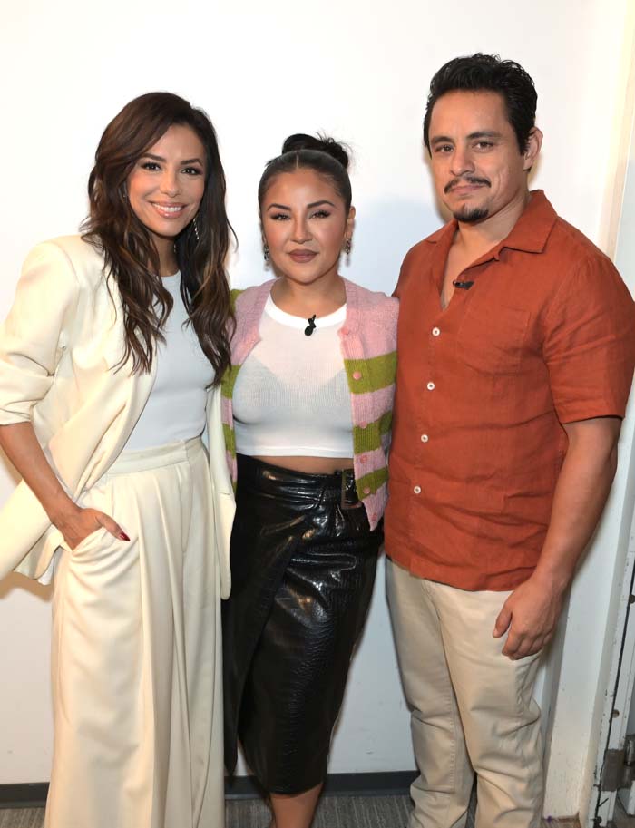 Eva Longoria, Annie Gonzalez, and Jesse Garcia visit morning show Despierta America at Univision Studios to promote "Flamin' Hot"