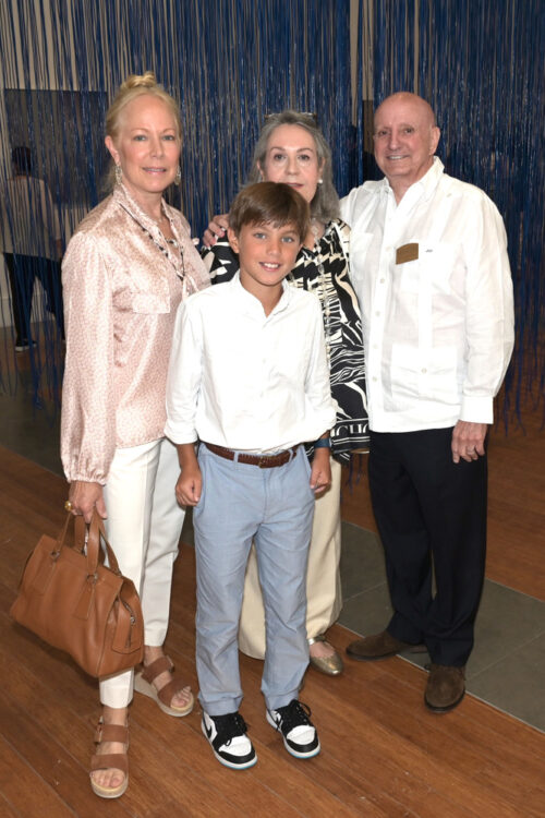 Maria Eugenia Maury, Nora Diaz,Pedro Palma and Jose Valdes-Fauli at the opening exhibition of “Masters that Changed the City” - A Tribute to Jesús Rafael Soto and Carlos Cruz Diez on Their Centennial at the Coral Gables Museum