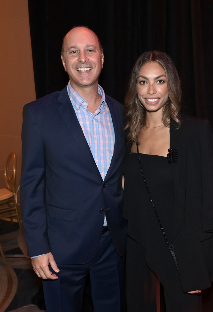 Robert Elias and Alyssa Perry at the Make-A-Wish Ball kick off cocktail at the Intercontinental Miami