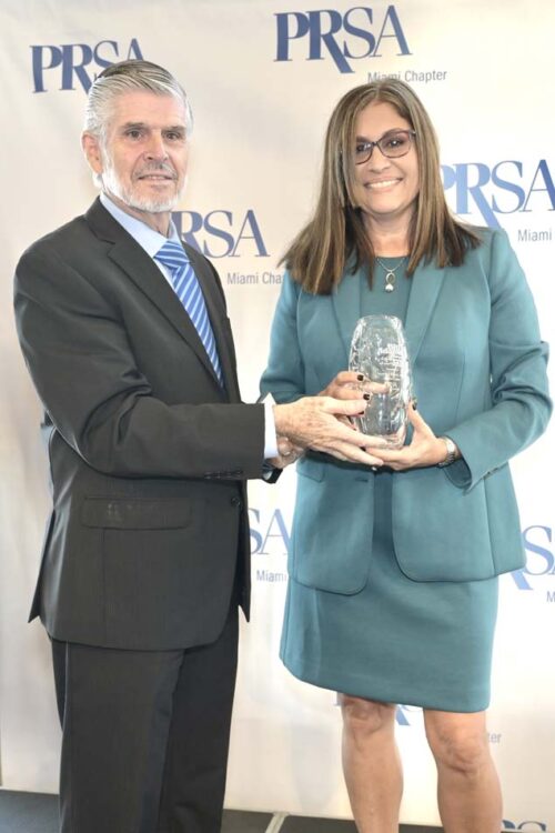 Fernando Figueredo and Annabel Beyra at 36th annual EVCaly/ PRSA Miami Endowment Fund luncheon at the Rusty Pelican