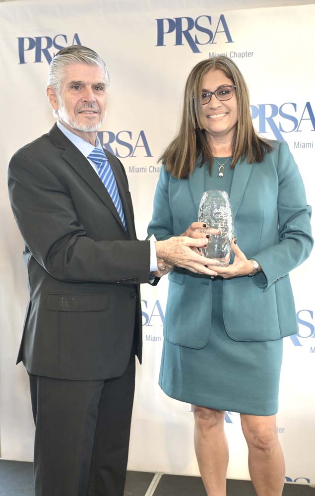 Fernando Figueredo and Annabel Beyra at 36th annual EVCaly/ PRSA Miami Endowment Fund luncheon at the Rusty Pelican