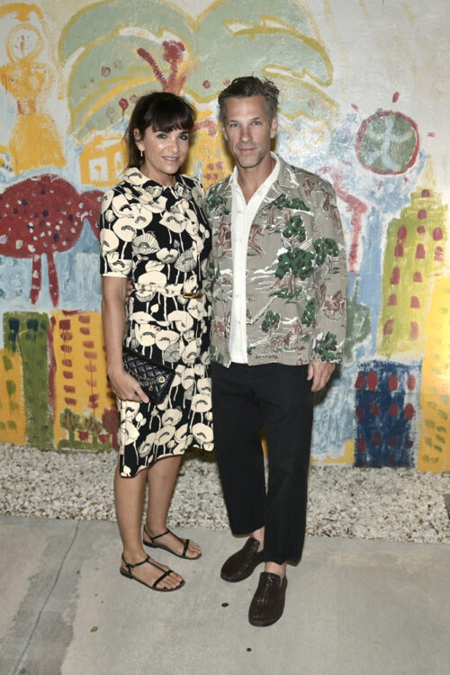 Laure Hériard-Dubreuil and Aaron Young at the Next Generation fundraising dinner at Bakehouse Art Complex in Wynwood
