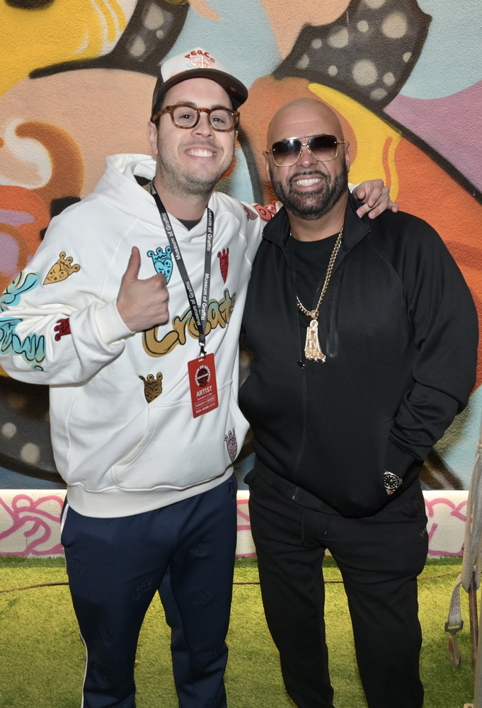 Artist Vic Garcia and DJ Laz at the Museum of Graffiti's 4th Anniversary Party