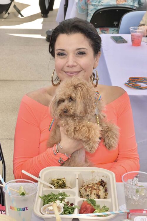 The View's Ana Navarro and doggie Chacha Cardenas at the South Beach Wine & Food Festival Absolut Drag Brunch at the Miami Beach Bandshell