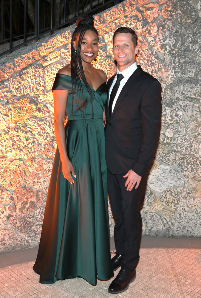 Jasmine calin-micek and Thomas micek at the Gala in the Garden at the Fairchild Gardens