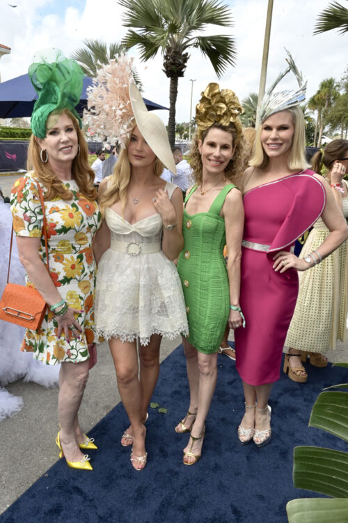 Pearl Katz, Lauren Coleman and Suzy Buckley-Woodward at Pegasus World Cup 2024 at Gulfstream Park