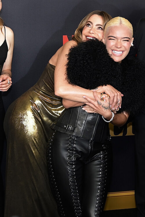 Sofia Vergara and Karol G at the Netflix 'Griselda' premiere at the Fillmore Miami Beach