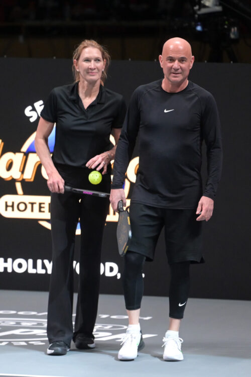 Steffi Graf and Andre Agassi at the 2023 Pickle Slam 2 at Hard Rock Live in Holllywood