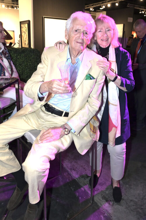 Iconic celebrity photographer Harry Benson with wife Gigi at the VIP opening of the Palm Beach Modern + Contemporary Art Show at the Palm Beach Convention Center