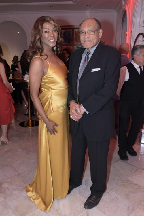 Trina Robinson and Clarence McKee at the Women of Tomorrow Gala 2024 on Fisher Island