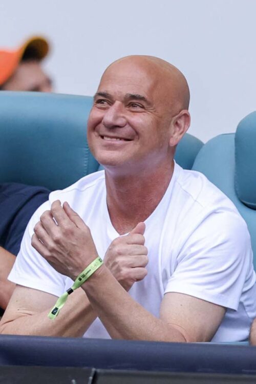 Andre Agassi attends the Miami Open 2024 Men's Finals at the Hard Rock Stadium