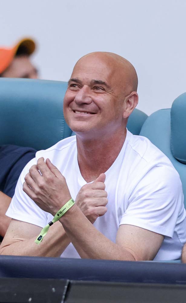 Andre Agassi attends the Miami Open 2024 Men's Finals at the Hard Rock Stadium