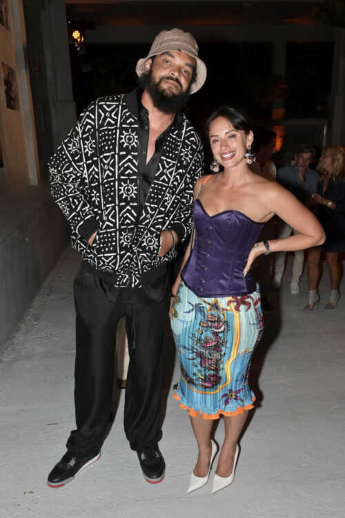 Joakim Noah and Yes Julz at the Playing for Change gala at the Rubell Museum