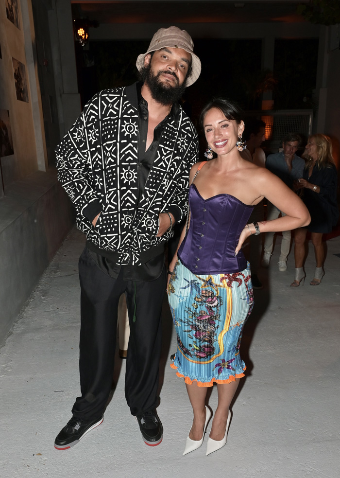 Joakim Noah and Yes Julz at the Playing for Change gala at the Rubell Museum