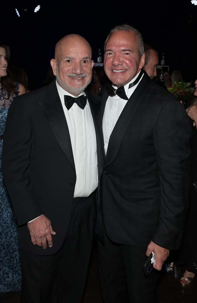 Jackson Memorial Hospital President Carlos Migoya and Cecil Milton at the Jackson Memorial Hospital Foundation's  2024 Golden Angels Gala at Ice Palace Studios