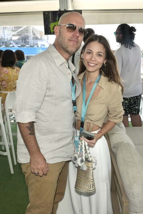 Gian Marco and Claudia Moro at the Trophy House at F1 Miami at the Hard Rock Stadium