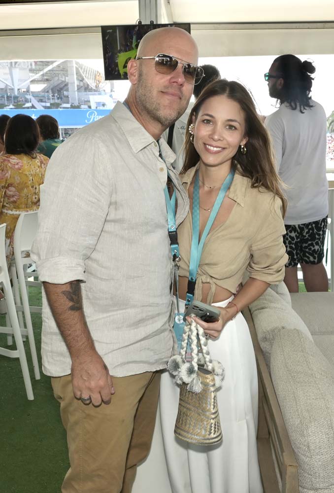 Gian Marco and Claudia Moro at the Trophy House at F1 Miami at the Hard Rock Stadium