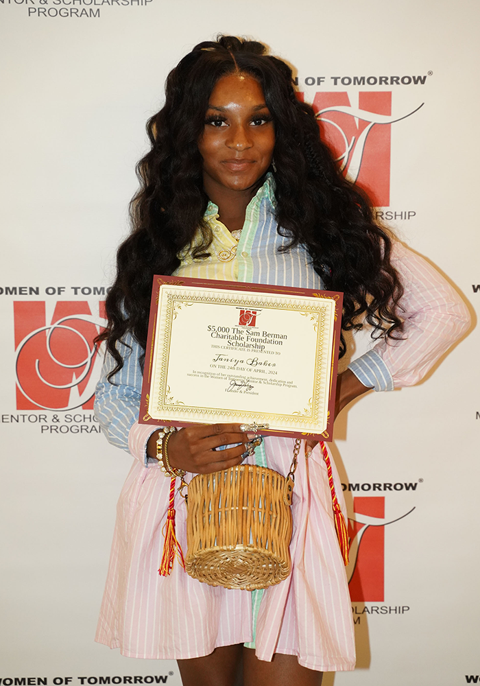 Janiya Baker, $5,000 The Sam Berman Charitable Foundation Scholarship