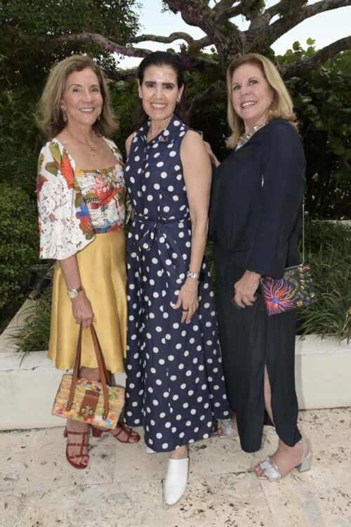 Linda Lynn Levy, Ana VeigaMilton and Debbie Spiegelman at the Friend of Miami Animals (FOMA) fundraiser at the home of Jeff and Yolanda Berkowitz
