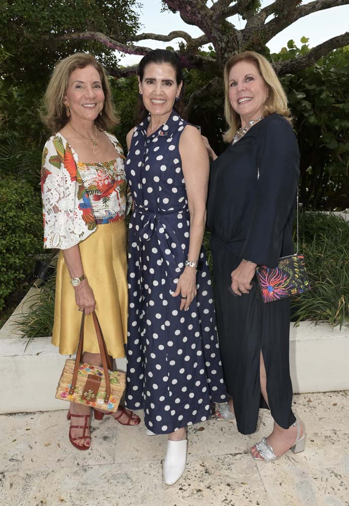 Linda Lynn Levy, Ana VeigaMilton and Debbie Spiegelman at the Friend of Miami Animals (FOMA) fundraiser at the home of Jeff and Yolanda Berkowitz