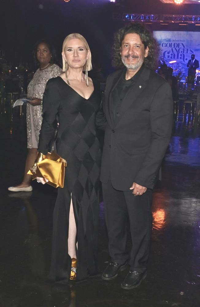 Marile Lopez and Jorge Luis Lopez at the Jackson Memorial Hospital Foundation's  2024 Golden Angels Gala at Ice Palace Studios