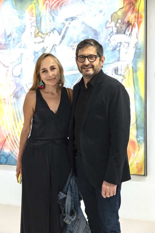 Claudia Hoyos and Conrado De La Torre at the closing of the Rachel Valdes exhibition at the Gary Nader gallery in Wynwood