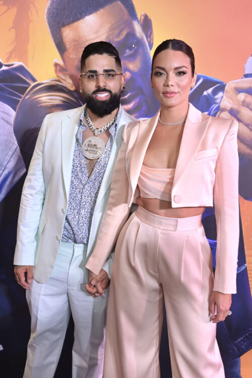 DJ Luian and Zuleyka Rivera attends the Bad Boys: Ride Or Die Miami Premiere at Silverspot