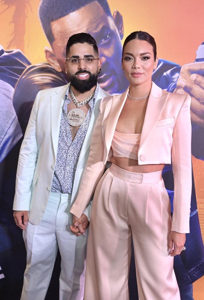 DJ Luian and Zuleyka Rivera attends the Bad Boys: Ride Or Die Miami Premiere at Silverspot