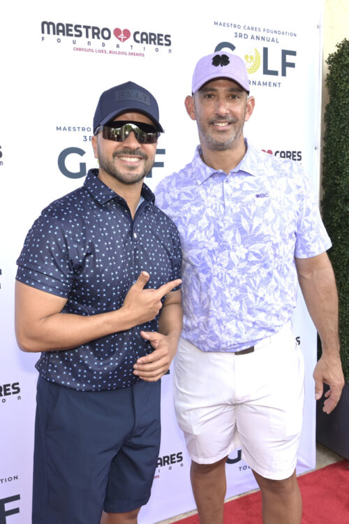 Luis Fonsi and former Yankees player Jorge Posada at the 3rd annual Maestro Cares Foundation golf tournament at the Biltmore Hotel in Coral Gables