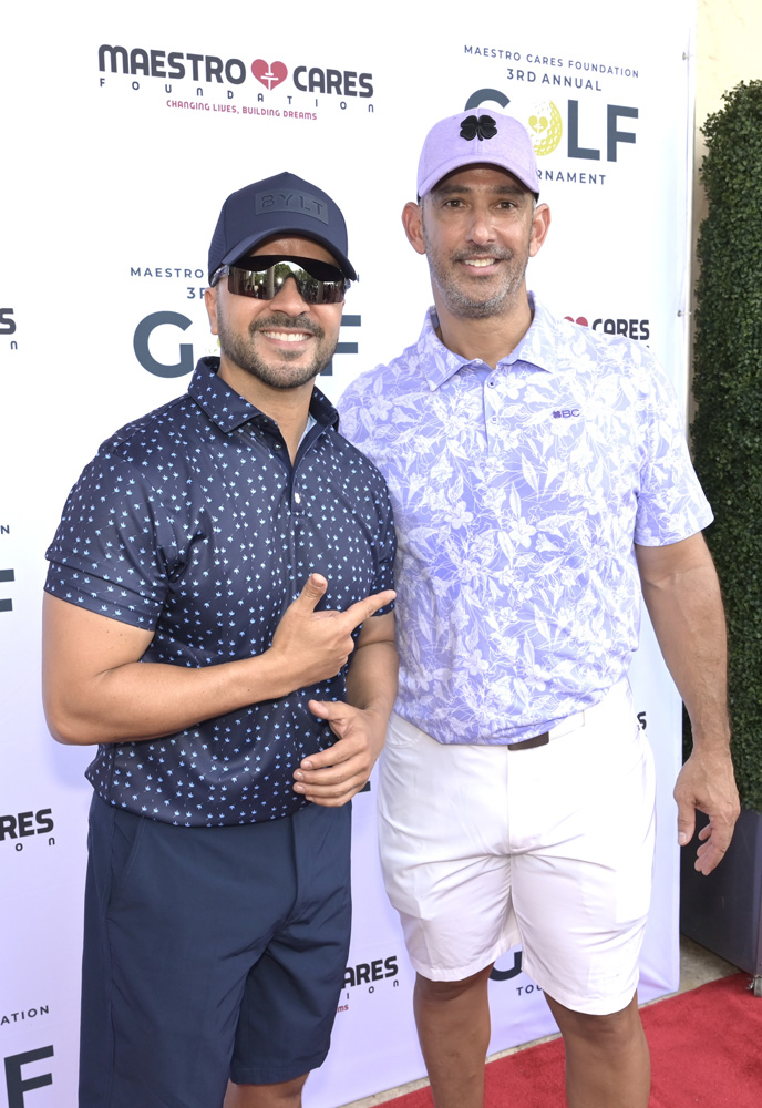 Luis Fonsi and former Yankees player Jorge Posada at the 3rd annual Maestro Cares Foundation golf tournament at the Biltmore Hotel in Coral Gables