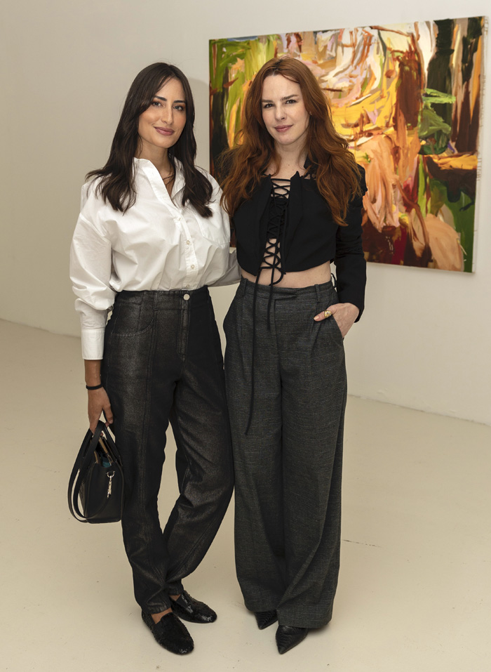 Artist Rachel Valdes and  Eglantina Zingg at the closing of the Rachel Valdes exhibition at the Gary Nader gallery in Wynwood