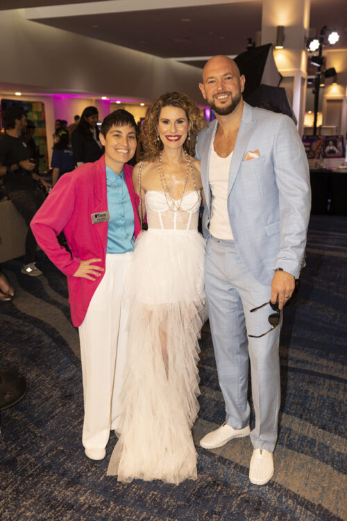 Brax Tinkler, Sarah Feil Lewin, and Chad Bernstein at the Guitars Over Guns Choose Your Sound Forever Young 80's Gala at the Downtown Miami Hilton