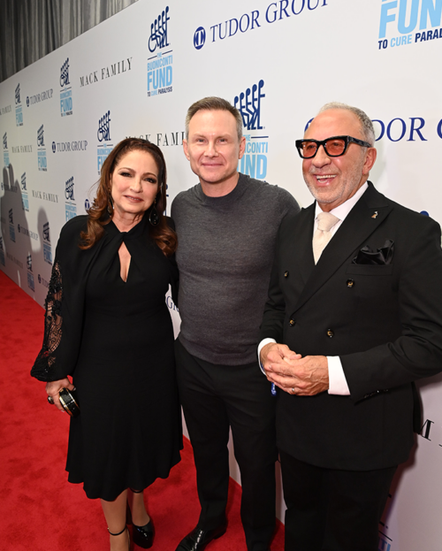 Gloria Estefan with Christian Slater and Emilio Estefan