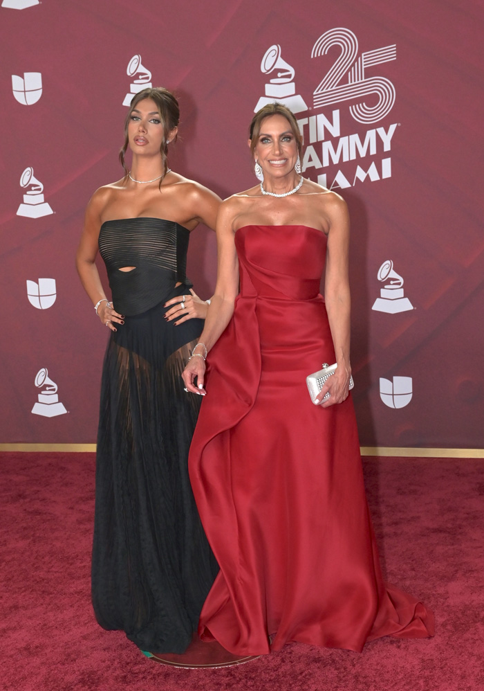 Lina Luaces and Lili Estefan at the 25th Latin Grammy awards at the Kaseya Center