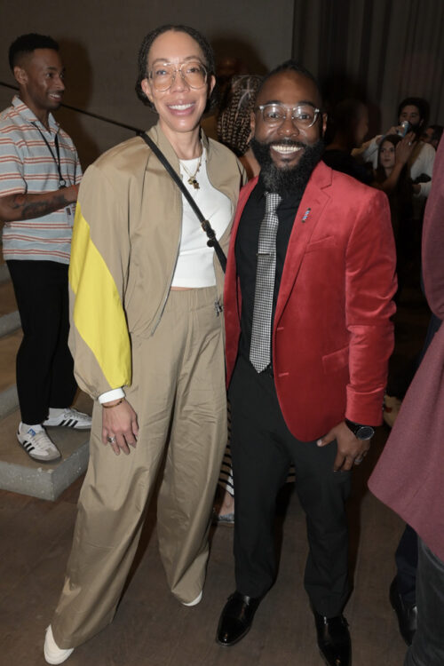 Renown Portrait Artist Amy Sherald and Sergei Grant at the PAMM museum during Miami Art Week.