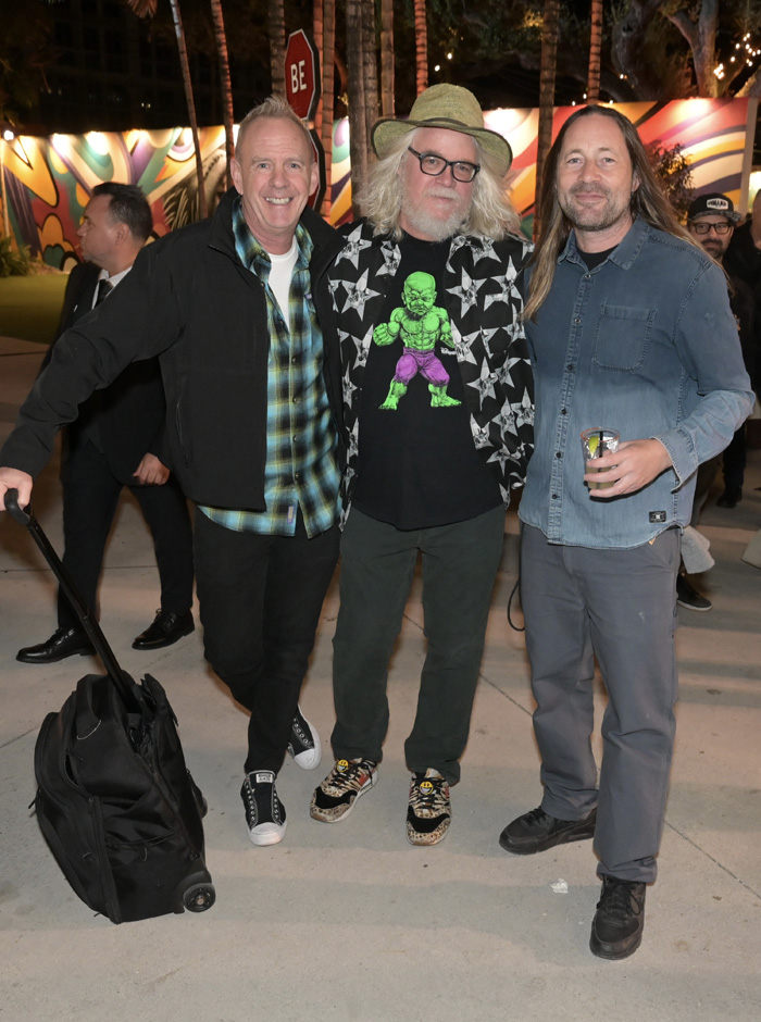 Fat Boy Slim, Ron English, and The London Police at the opening party for Wynwood Walls during Miami Art Week