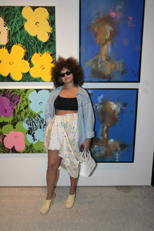 Artist Jenny Perez at VIP opening of ART Miami