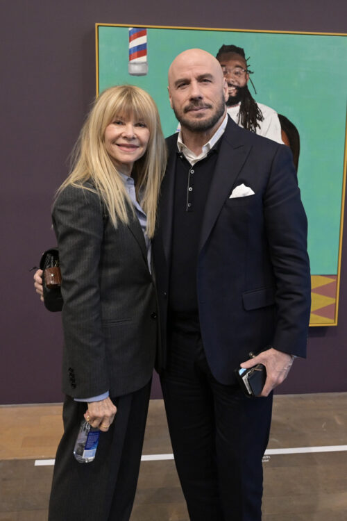 Kate Capshaw and John Travolta at the PAMM during Miami Art Week 2024