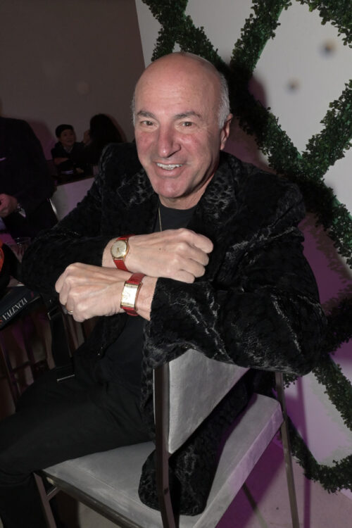 Shark Tank's Kevin O'Leary poses with his watches at VIP opening of ART Miami