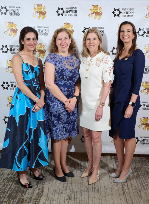 Women’s Philanthropy General Campaign Chair Amanda Adler, Keynote Speaker Dara Horn, Women’s Philanthropy President Elise Udelson and Lion of Judah Event Chair Dr. Rebecca Karsenti