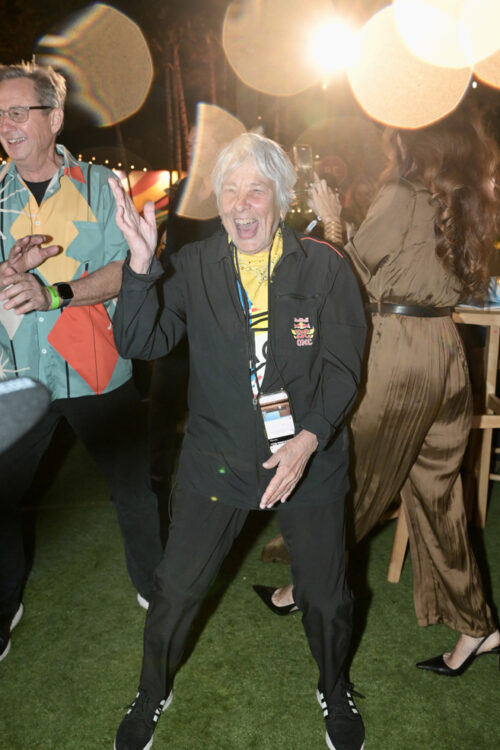 The legendary photographer Martha Cooper dancing at the opening party for Wynwood Walls during Miami Art Week