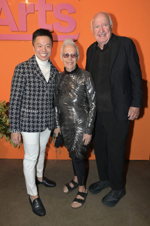 YoungArts President Clive Chang with Mera Rubell and Don Rubell at the YoungArts Miami Gala 2025 at the Rubell Museum