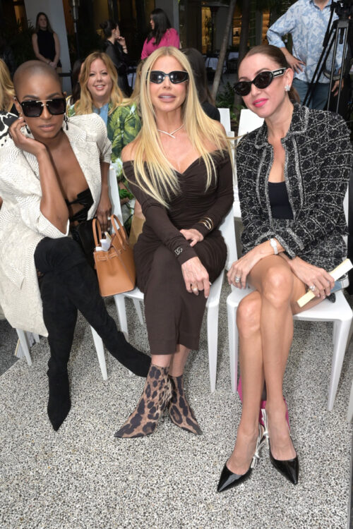 Guerdy Abraira, Alexia Nepola, and Christy Martin at the Pegasus "Off to the Races" Neiman Marcus fashion show and luncheon to benefit Style Saves at Bal Harbour Shops