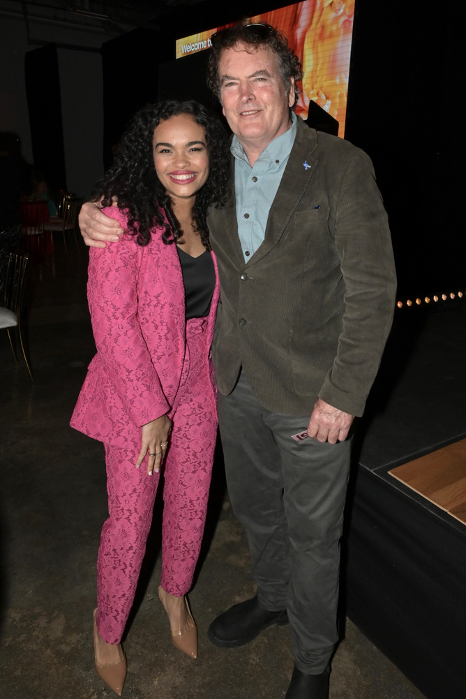 Lorna Courtney and Robert Chambers at the YoungArts Miami Gala 2025 at the Rubell Museum