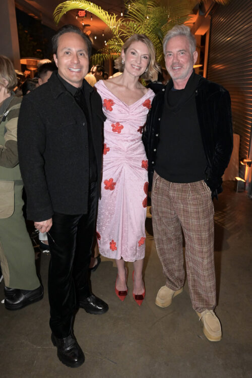 Mario Cader-Frech, Sarah Arison, and Robert Wennett at the YoungArts Miami Gala 2025 at the Rubell Museum